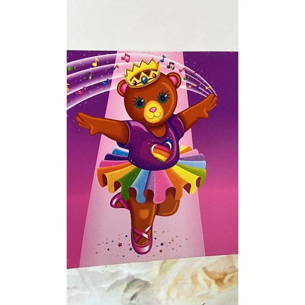 Lisa Frank Folder Ballerina Bear for Three 3 Ring Binder 90s Piano Vintage
